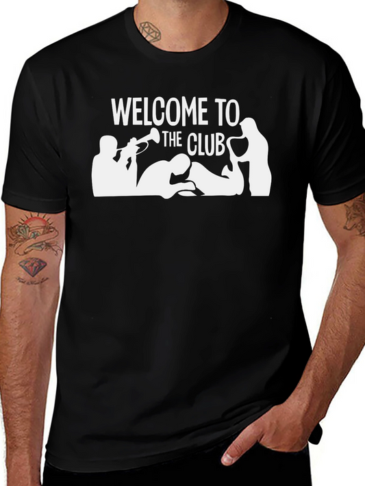 Welcome to the Club Graphic Tee - Black Cotton Blend