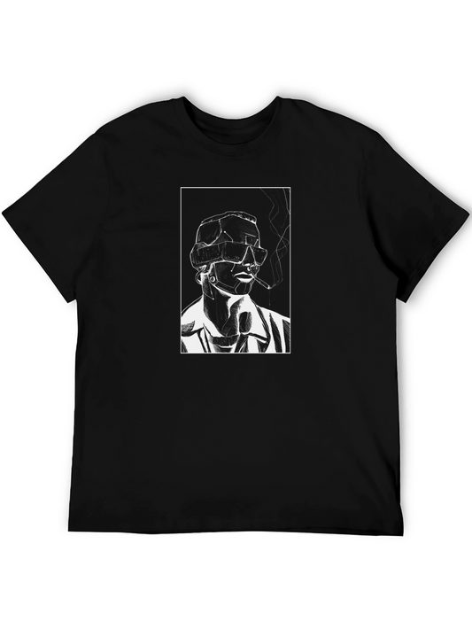 Graphic Print Tee - Smoking Man