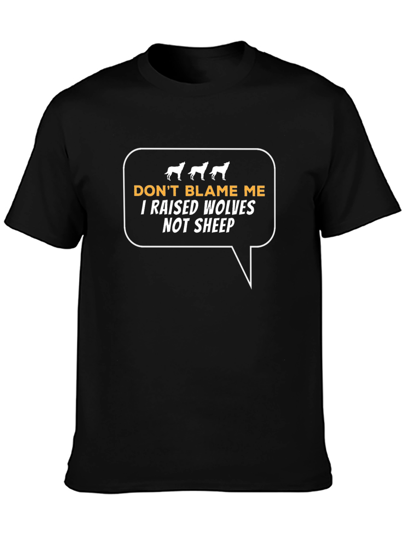 Raised Wolves Graphic Tee - Black T-Shirt