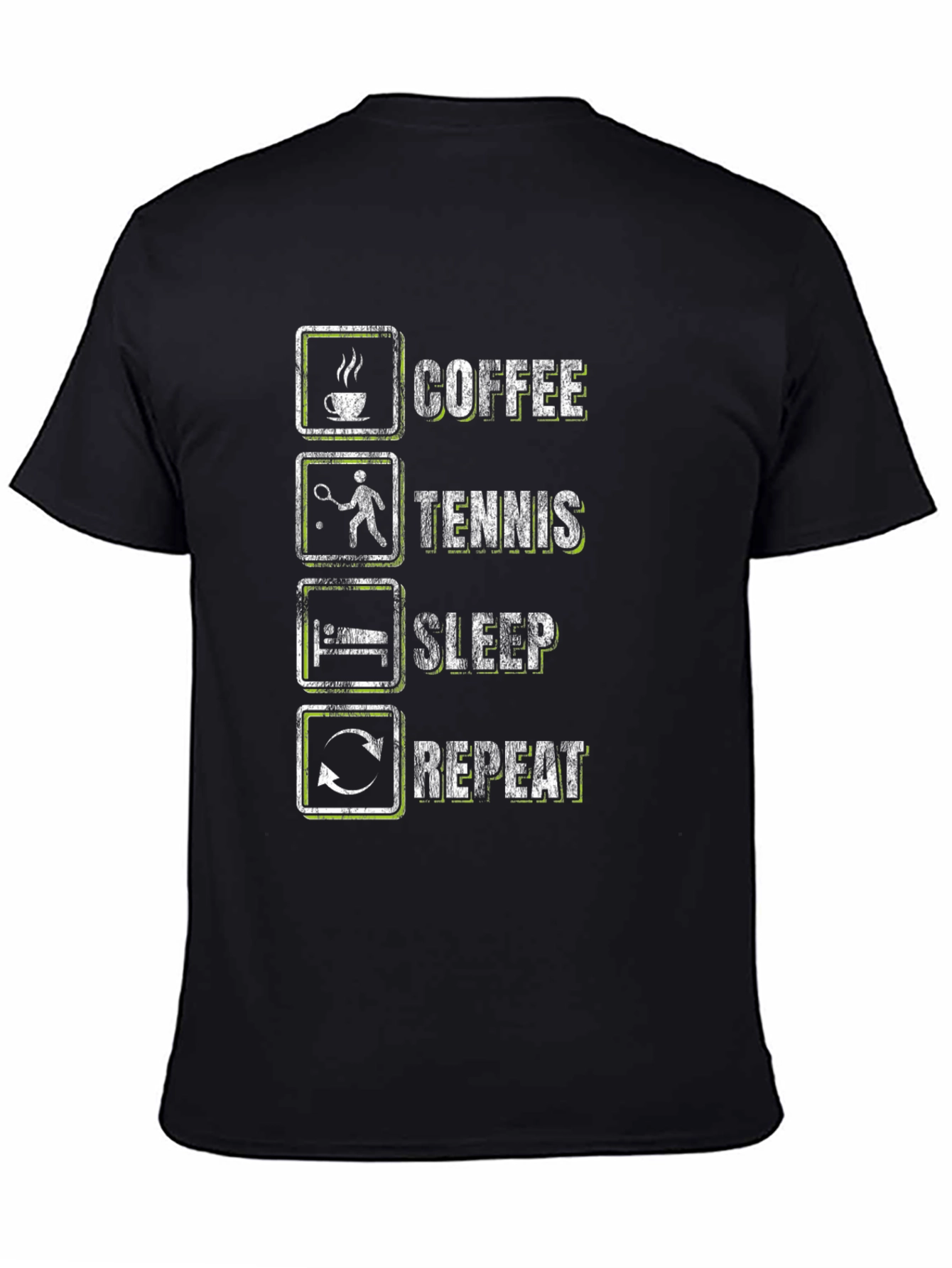 Coffee Tennis Sleep Repeat Graphic Tee