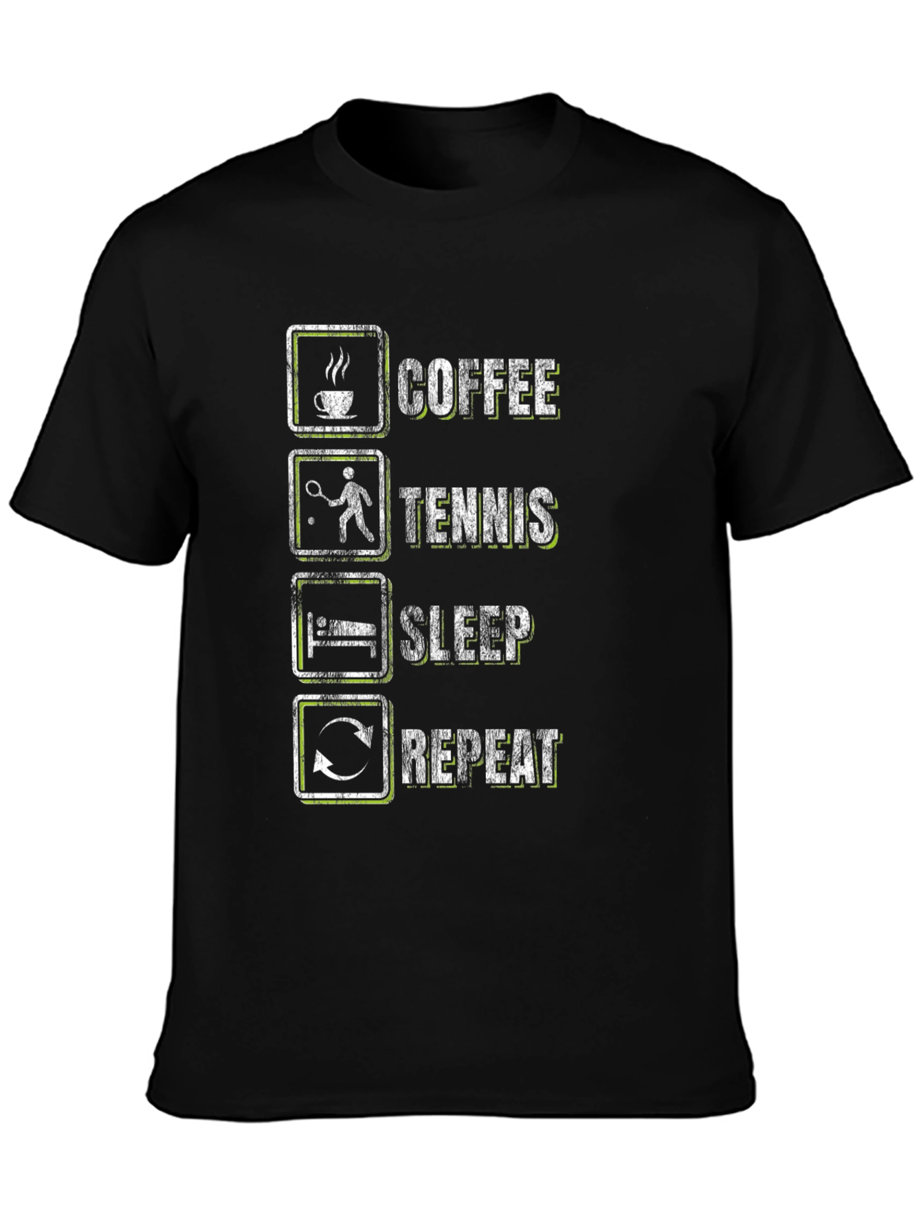 Coffee Tennis Sleep Repeat Graphic Tee