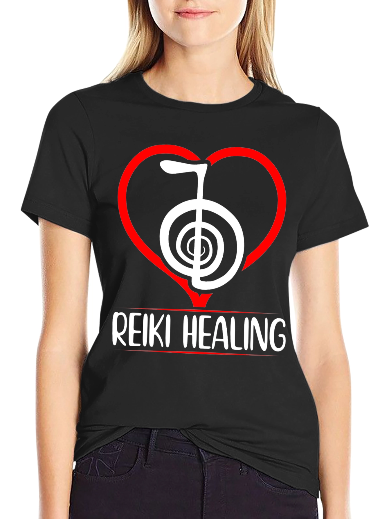 Reiki Healing T-Shirt - Spiritual Symbol Heart Design