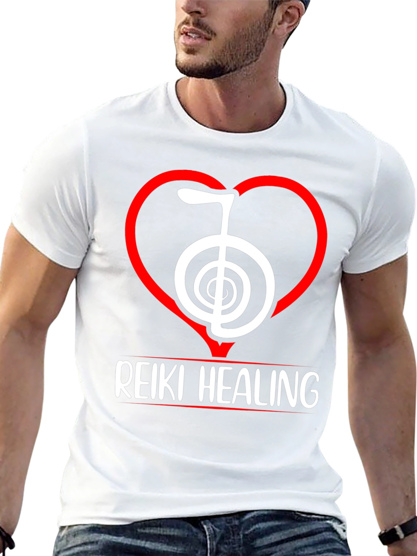 Reiki Healing T-Shirt - Spiritual Symbol Heart Design