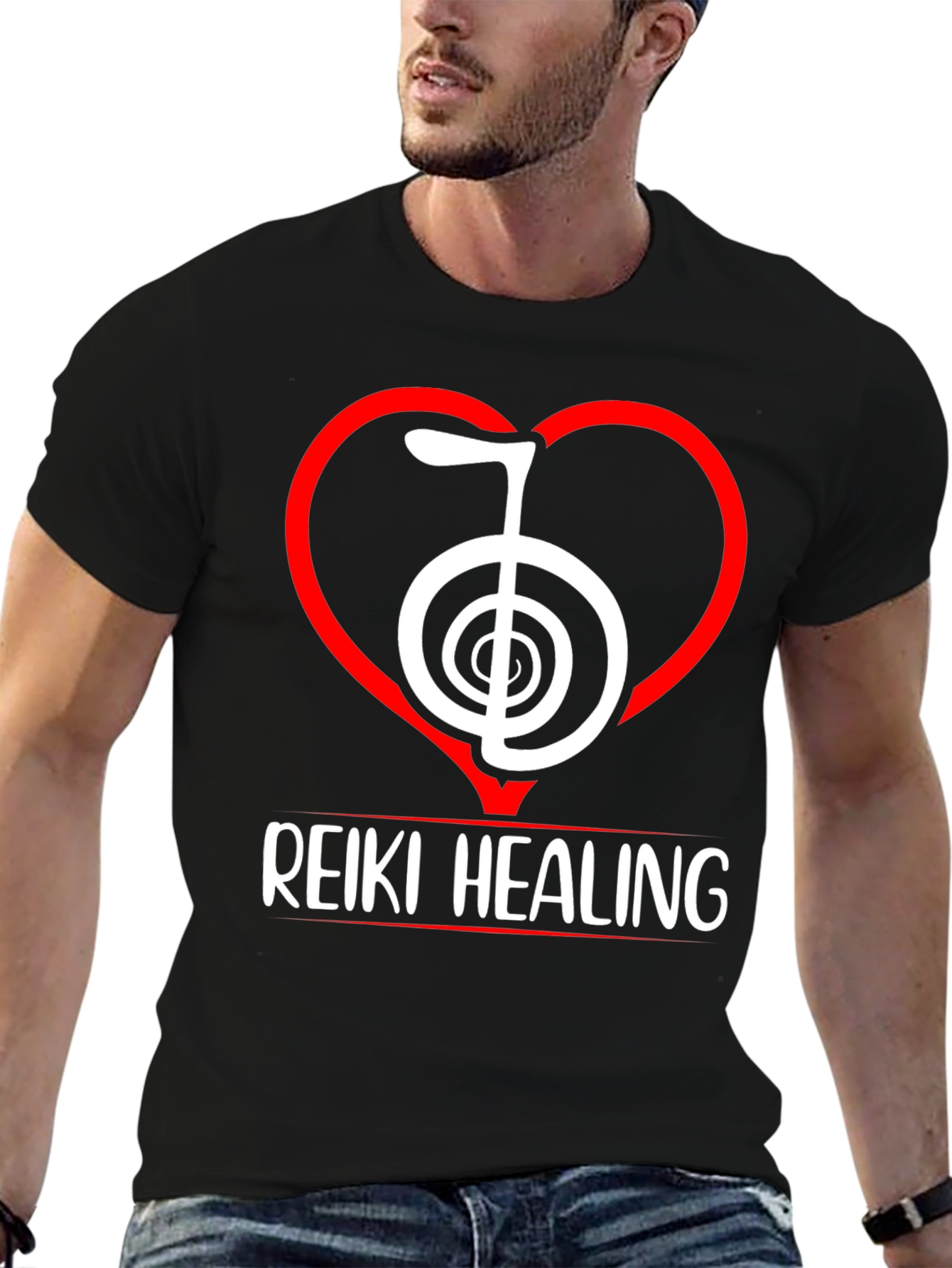 Reiki Healing T-Shirt - Spiritual Symbol Heart Design