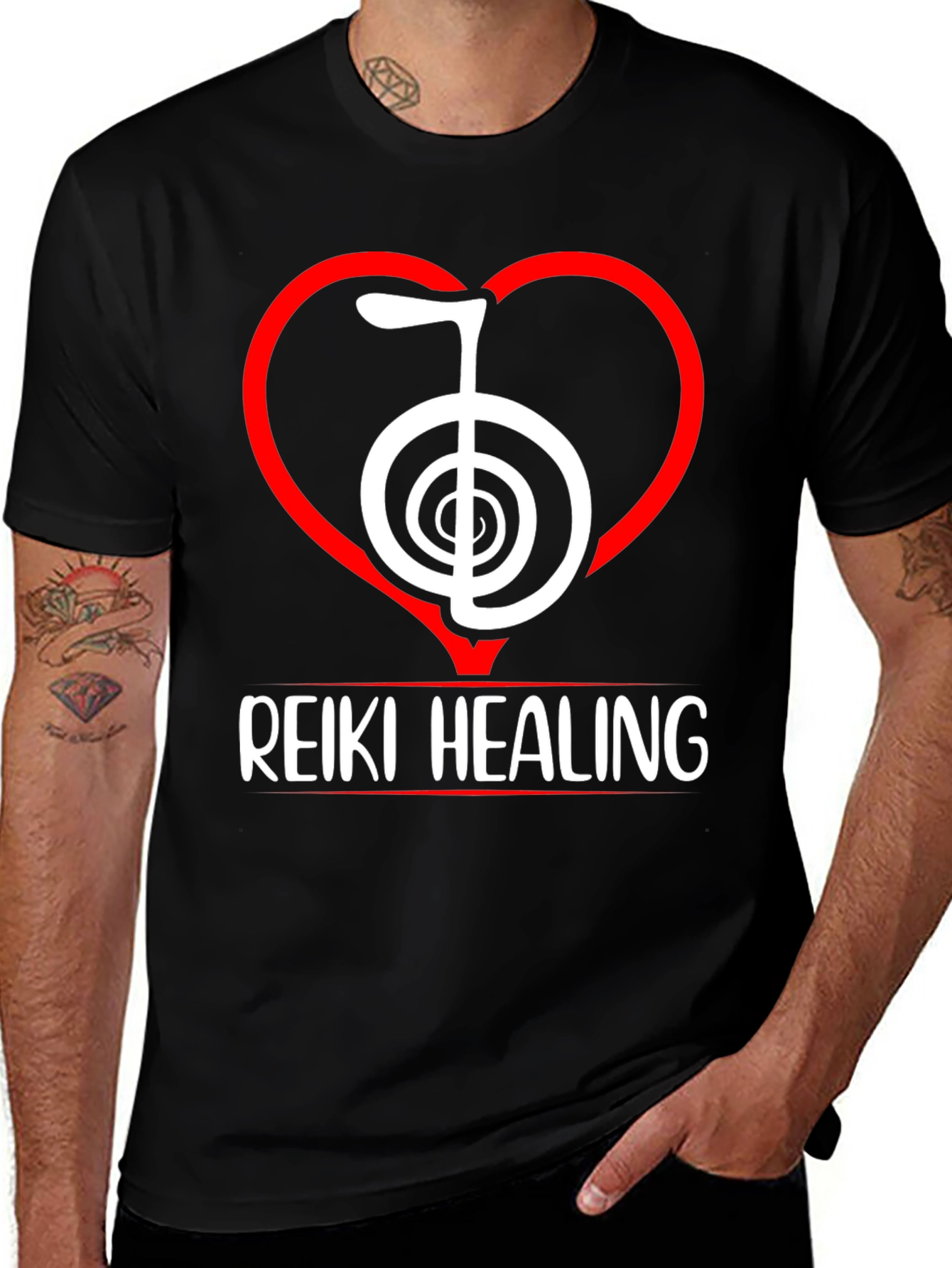 Reiki Healing T-Shirt - Spiritual Symbol Heart Design