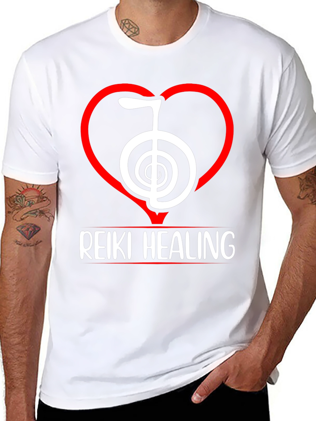 Reiki Healing T-Shirt - Spiritual Symbol Heart Design