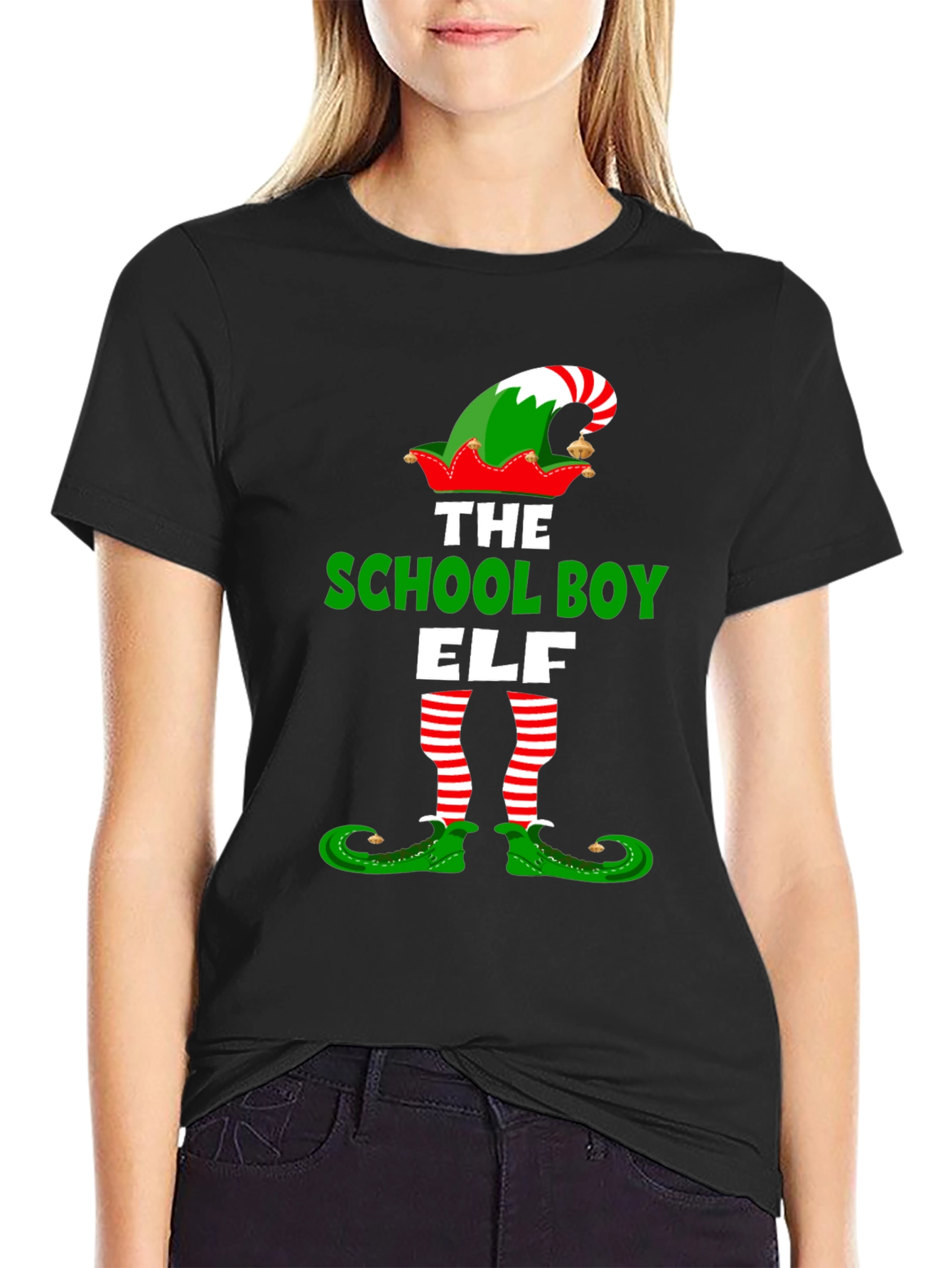 School Boy Elf Christmas T-Shirt Holiday Tee