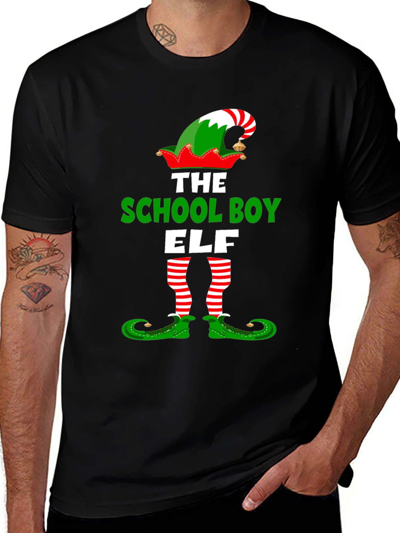 School Boy Elf Christmas T-Shirt Holiday Tee