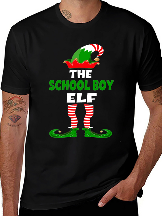 School Boy Elf Christmas T-Shirt Holiday Tee