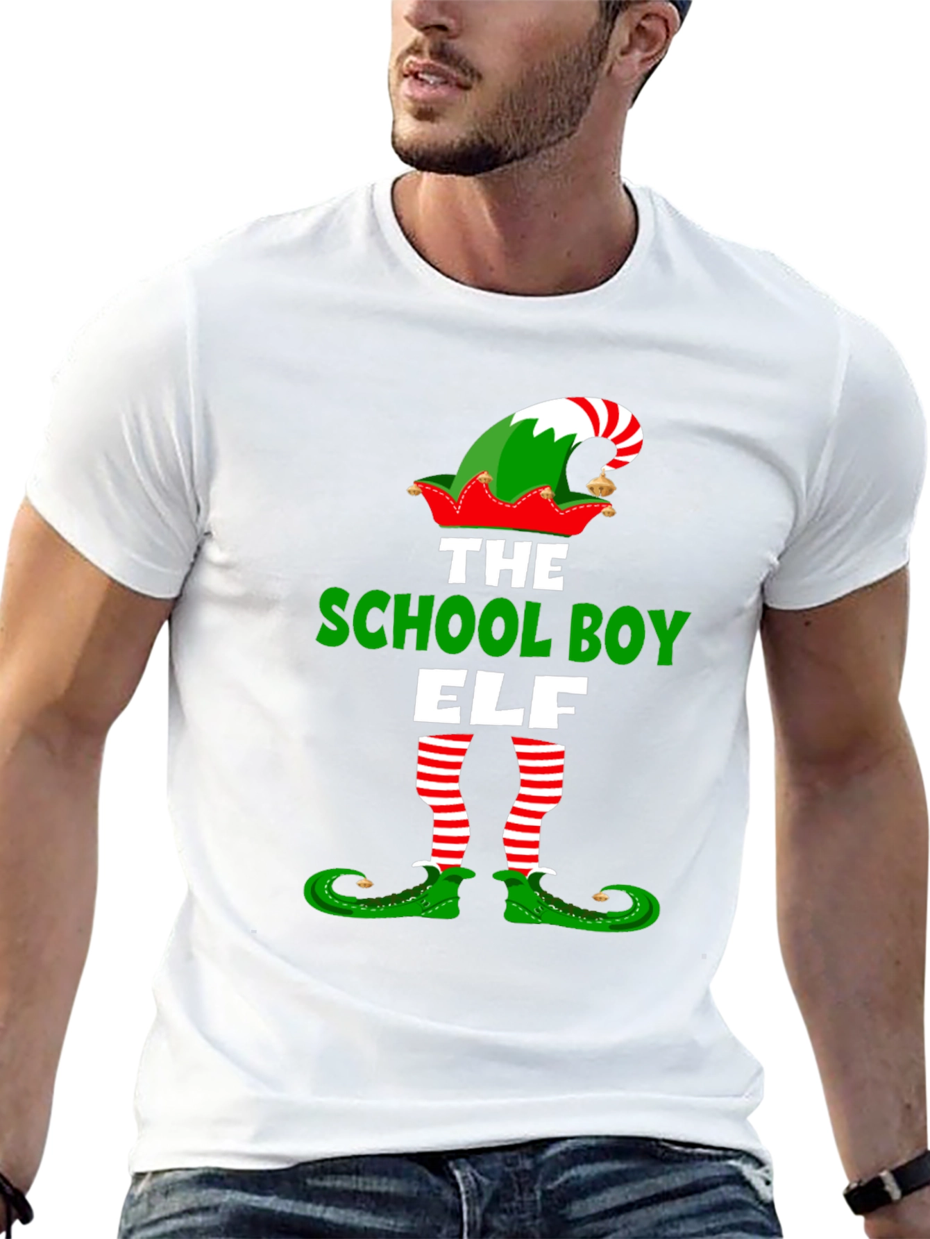 School Boy Elf Christmas T-Shirt Holiday Tee