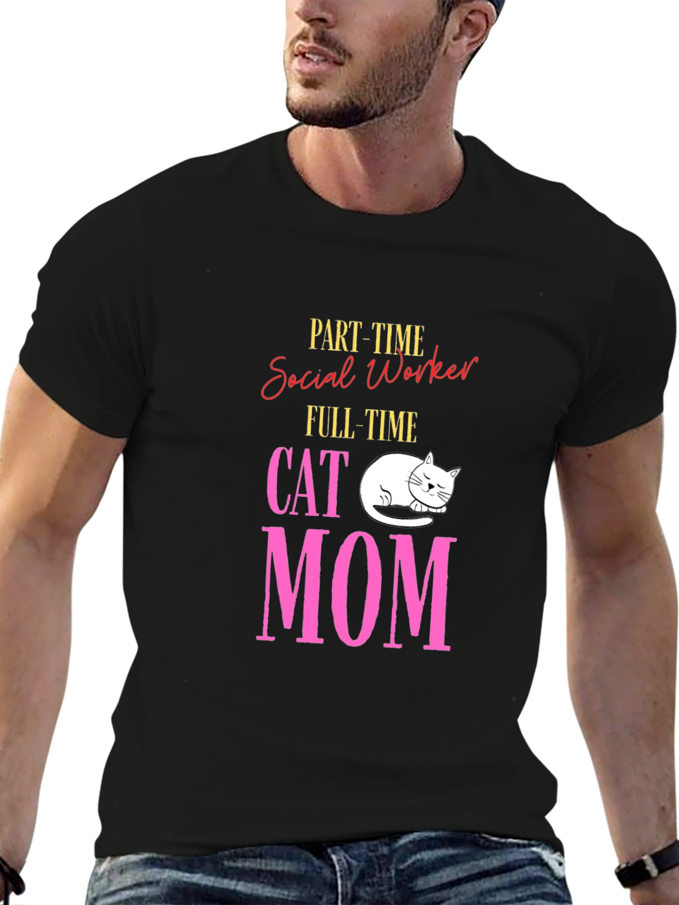 Social Worker Cat Mom T-Shirt