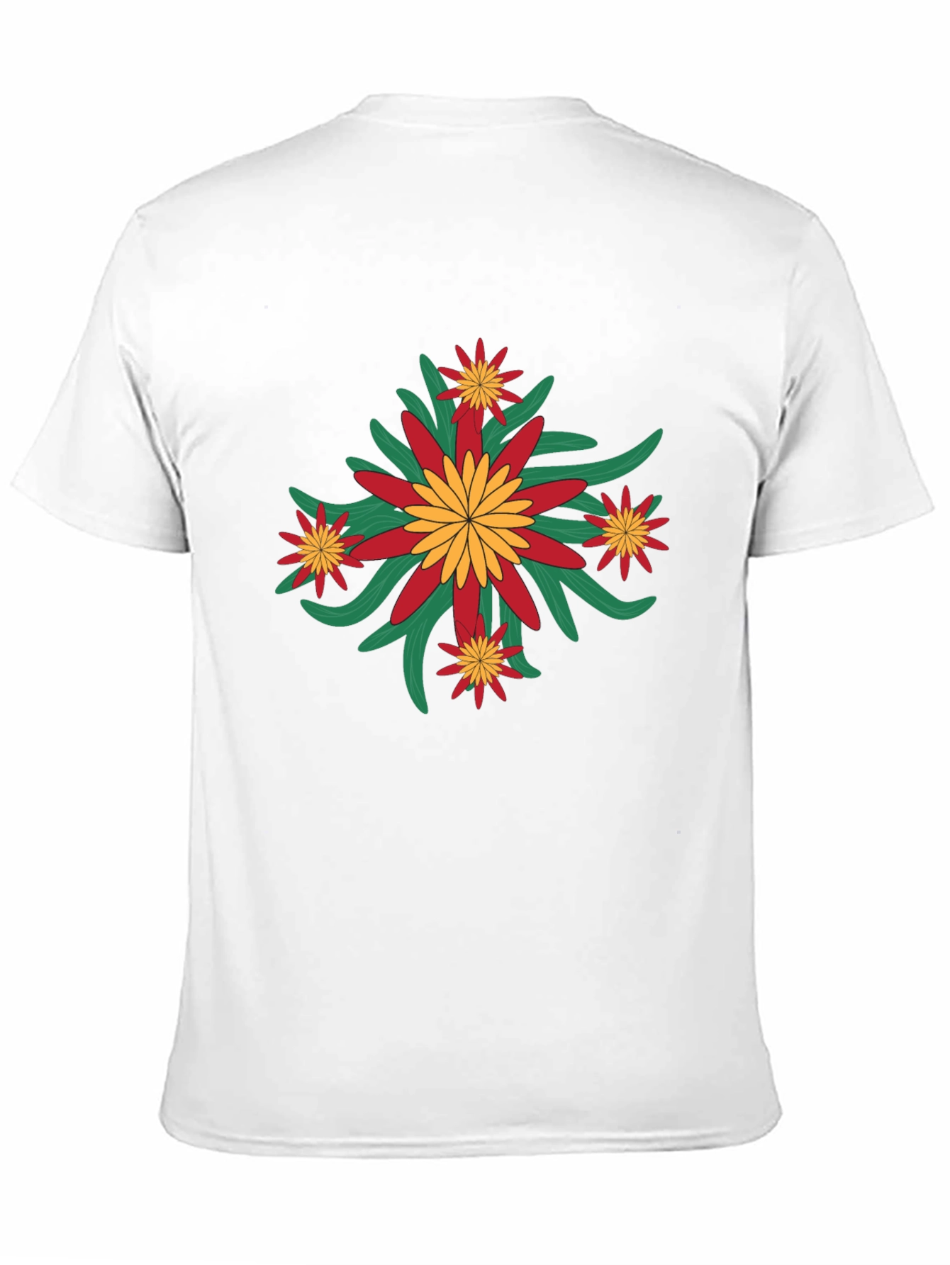 Floral Graphic Print Crew Neck Tee