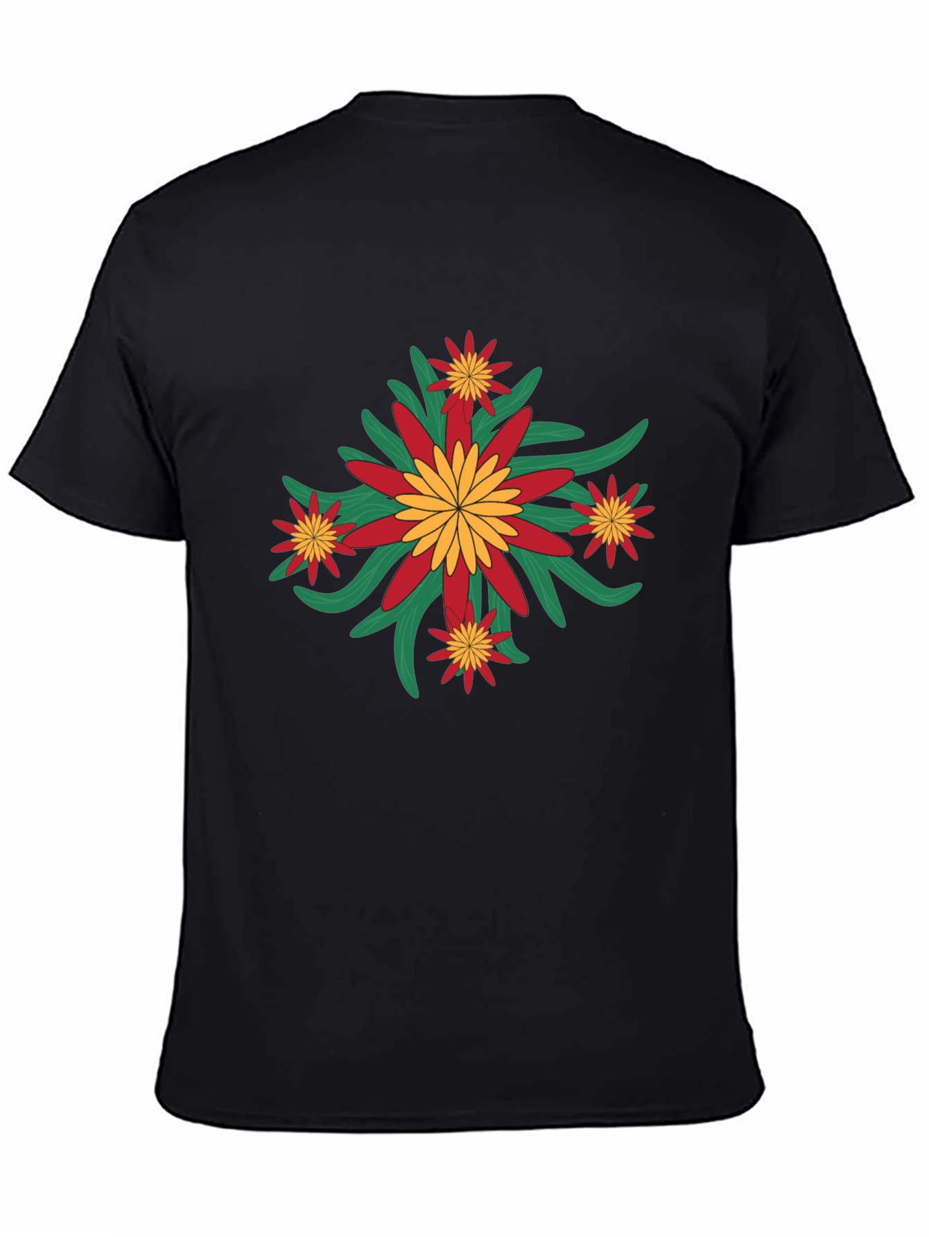 Floral Graphic Print Crew Neck Tee