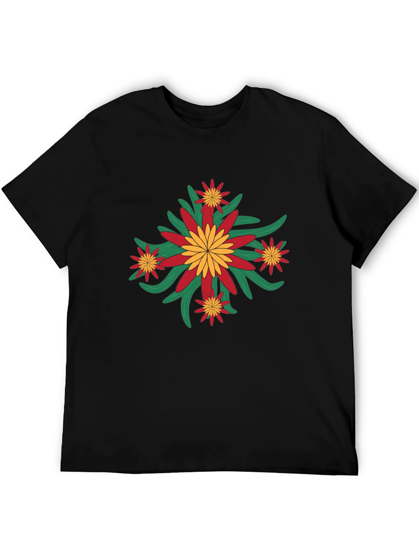 Floral Graphic Print Crew Neck Tee