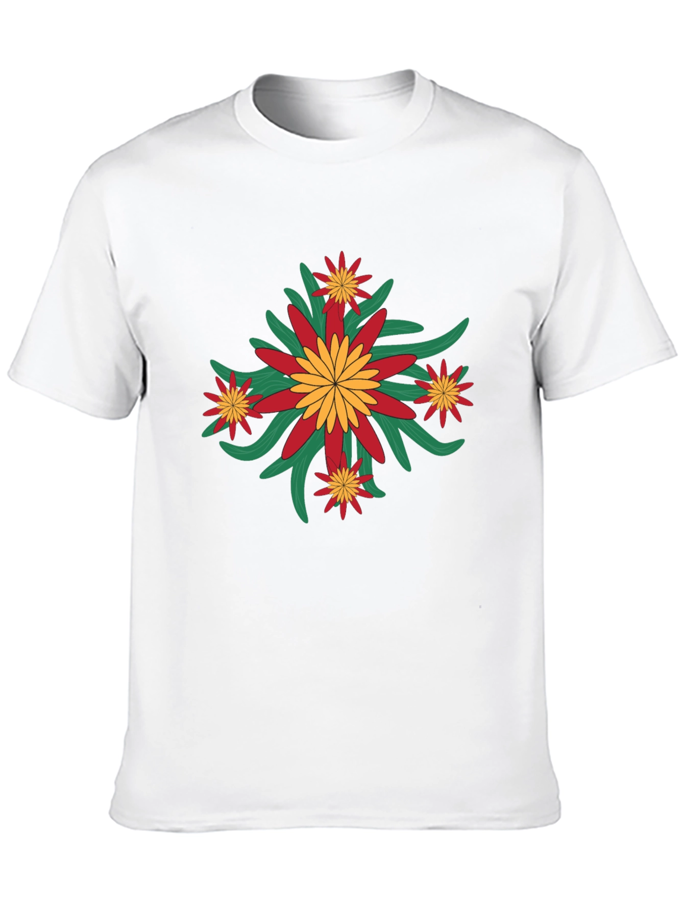 Floral Graphic Print Crew Neck Tee