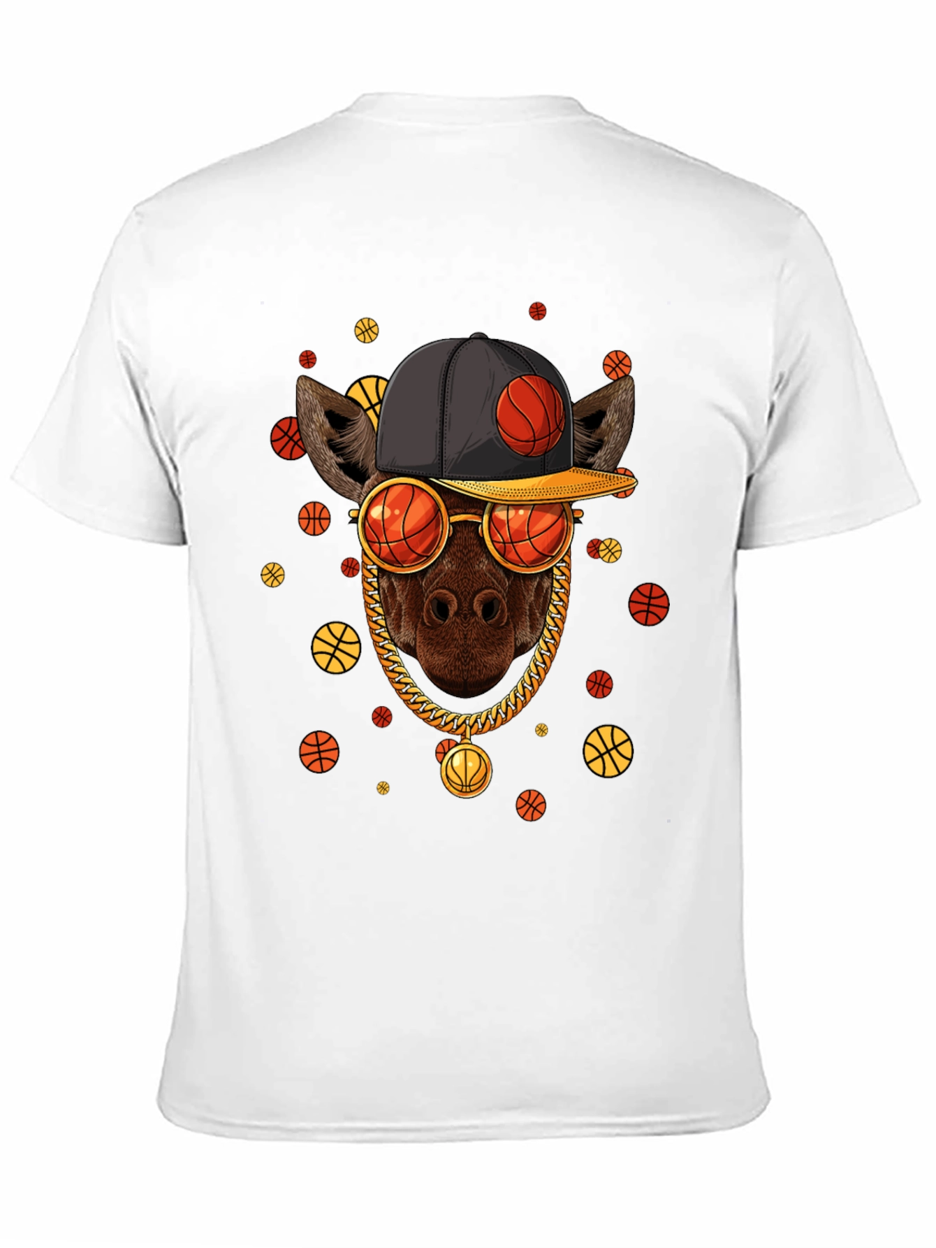 Basketball Giraffe Graphic T-Shirt