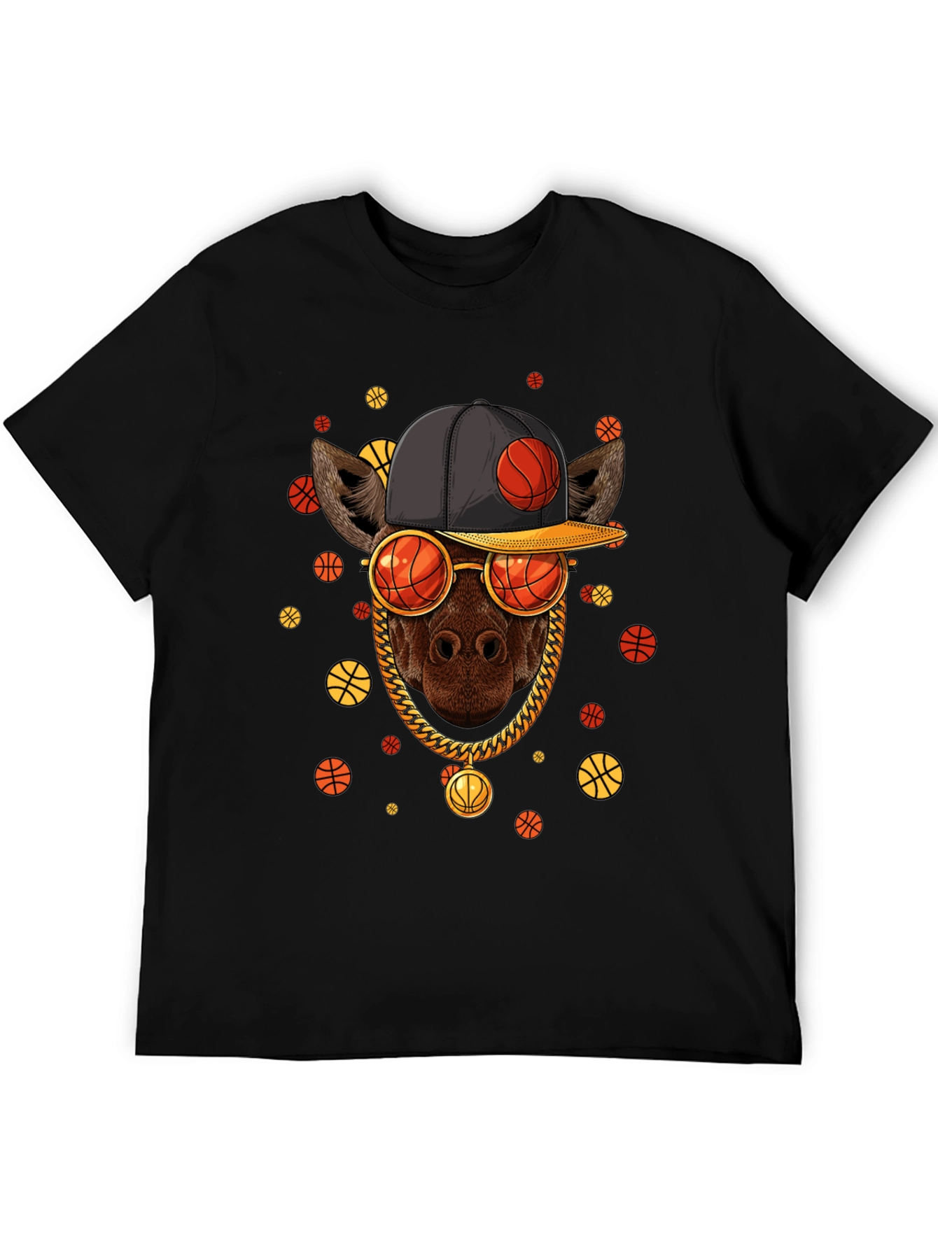 Basketball Giraffe Graphic T-Shirt