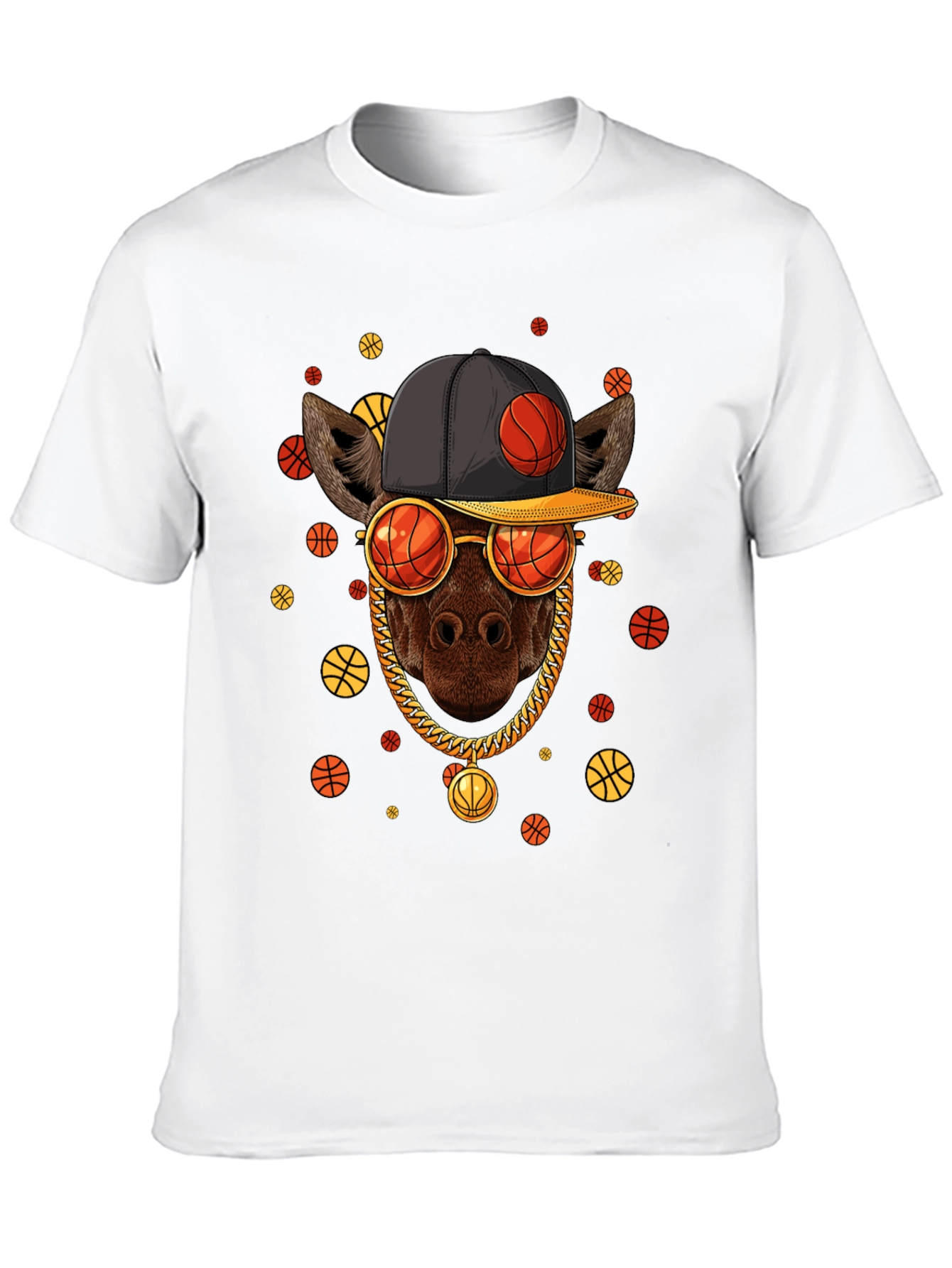 Basketball Giraffe Graphic T-Shirt