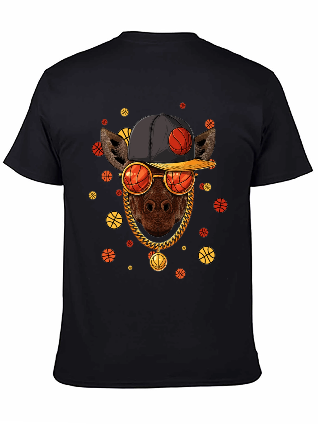 Basketball Giraffe Graphic T-Shirt