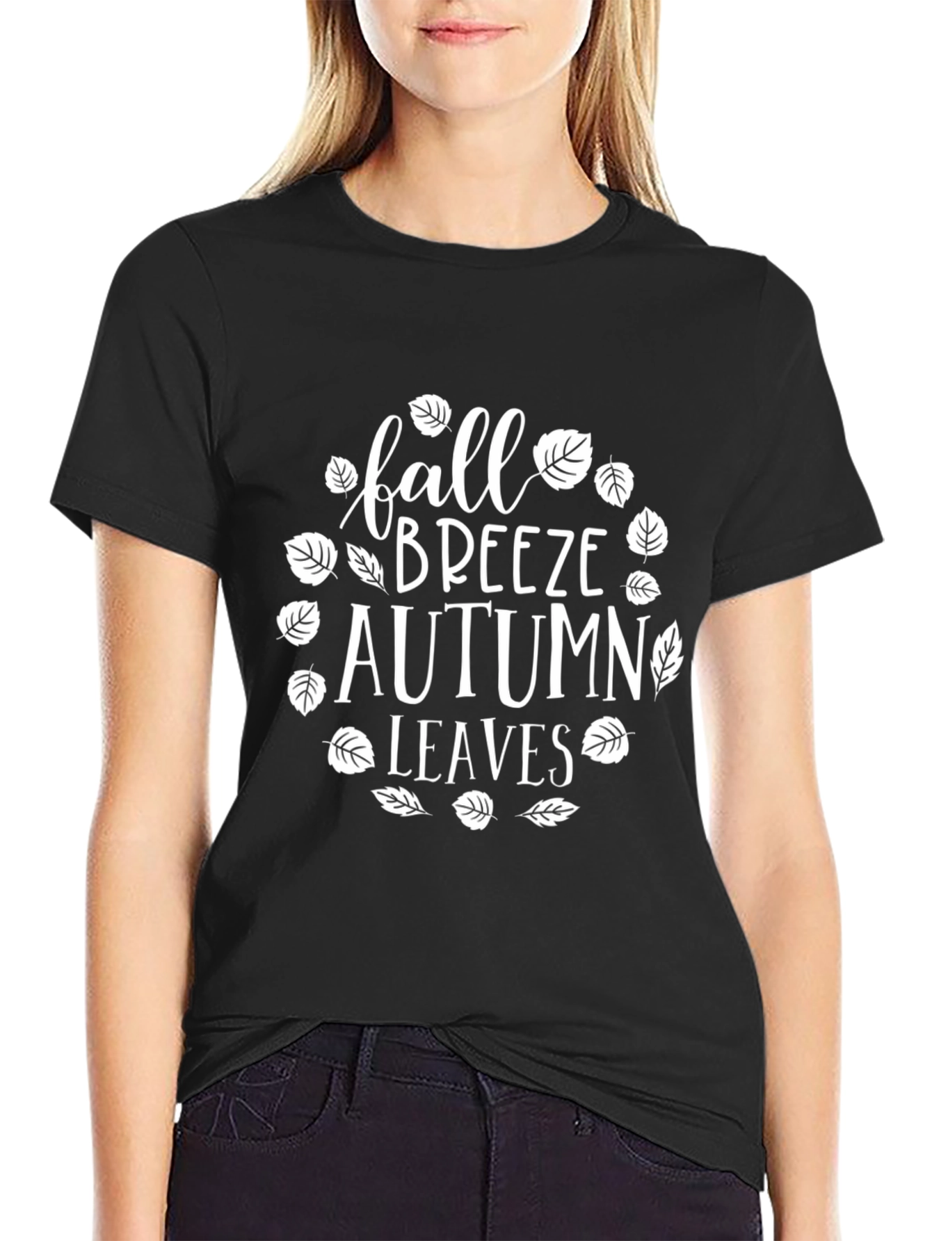 Fall Breeze Autumn Leaves Graphic T-Shirt