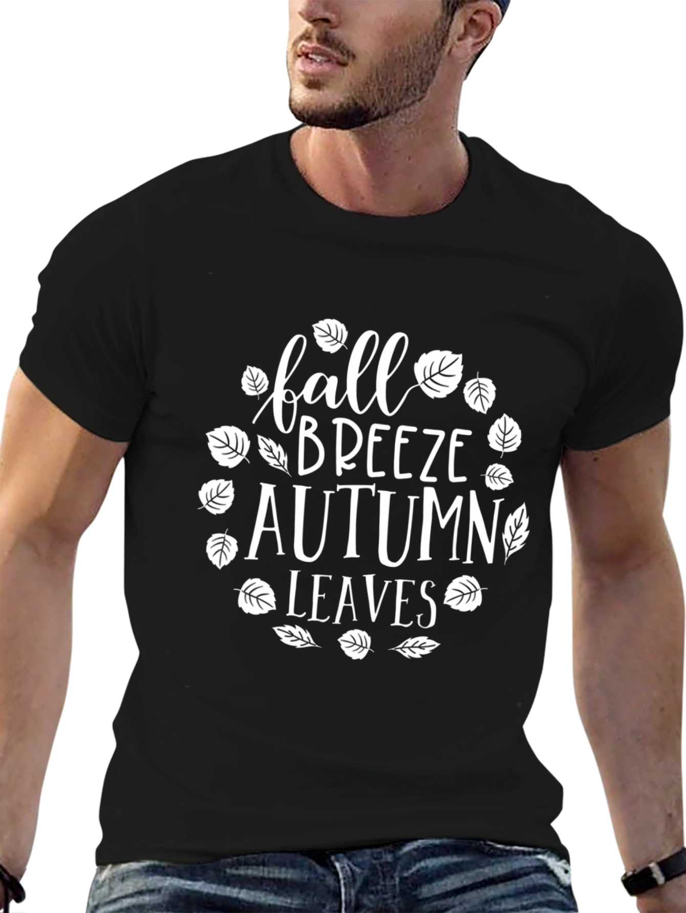 Fall Breeze Autumn Leaves Graphic T-Shirt