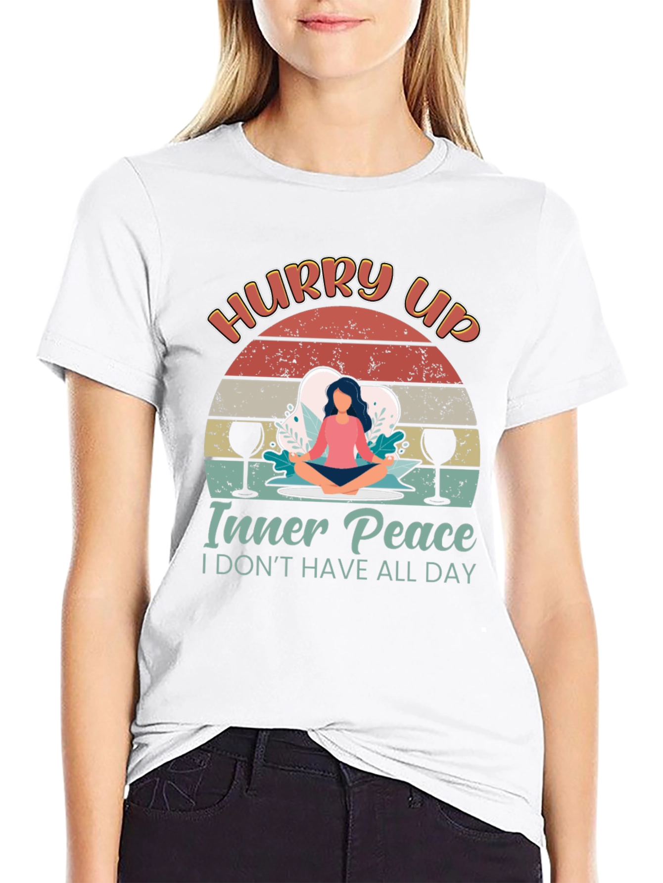 Funny Meditation T-Shirt - Hurry Up Inner Peace