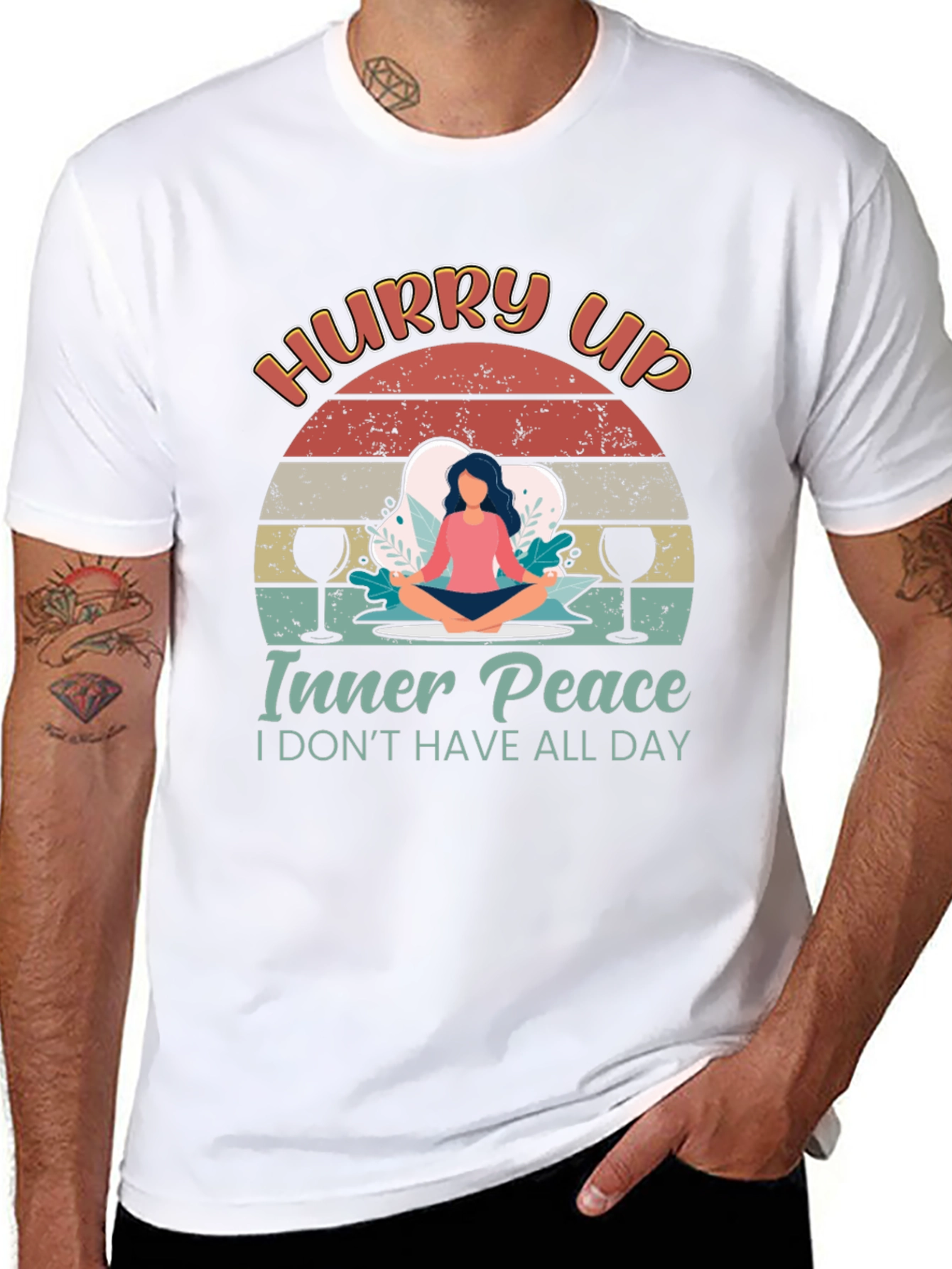 Funny Meditation T-Shirt - Hurry Up Inner Peace