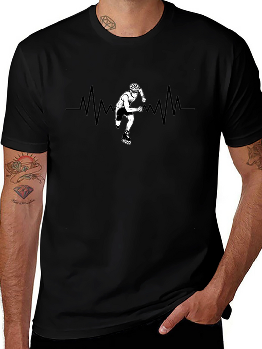 Inline Skate Heartbeat Black T-Shirt