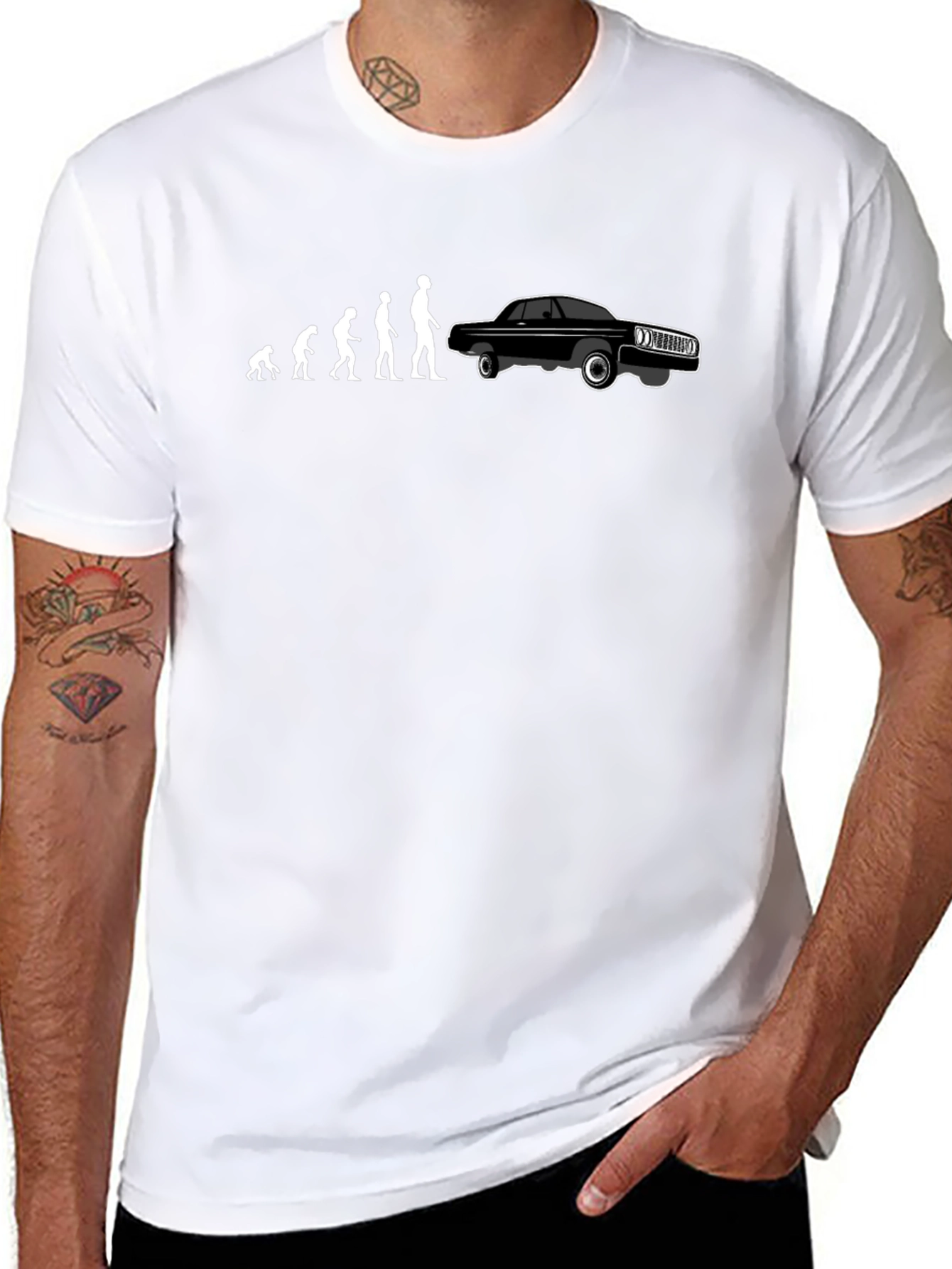 Evolution of Man and Car T-Shirt