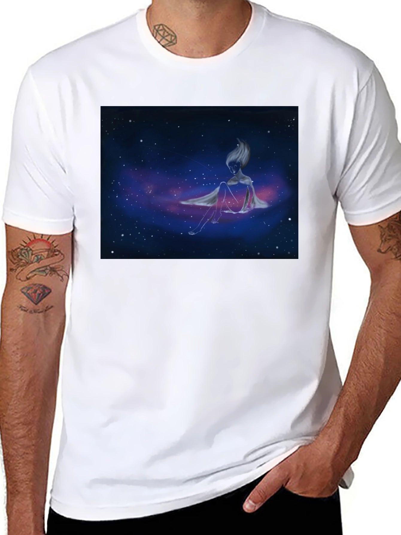 Celestial Dreamer Tee - Galaxy Graphic Print