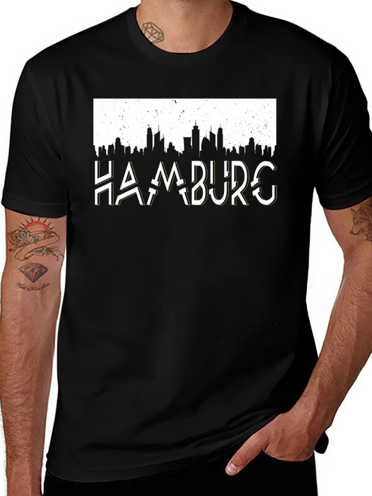 Hamburg Skyline Graphic Tee - Modern City T-Shirt