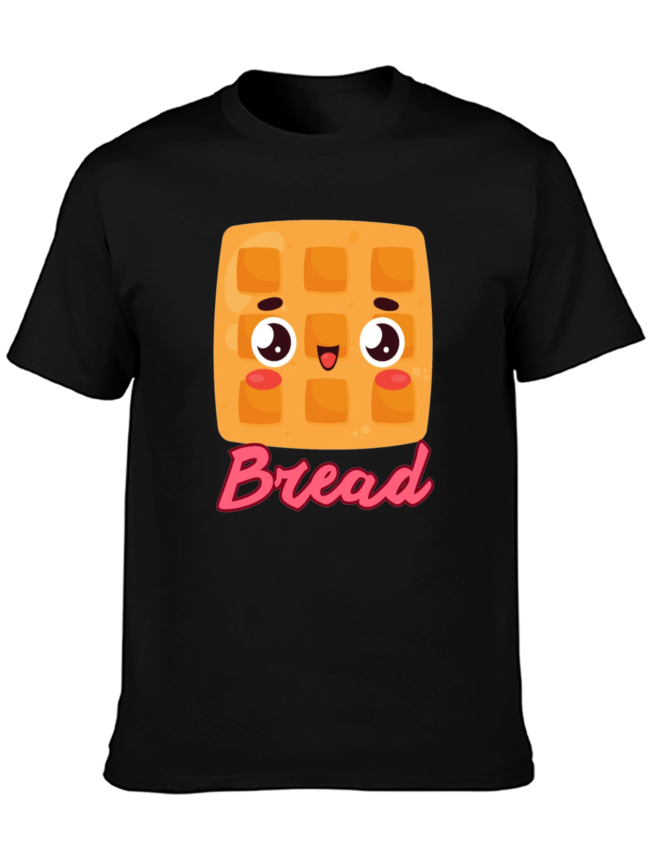 Cute Cartoon Waffle Bread Graphic Tee