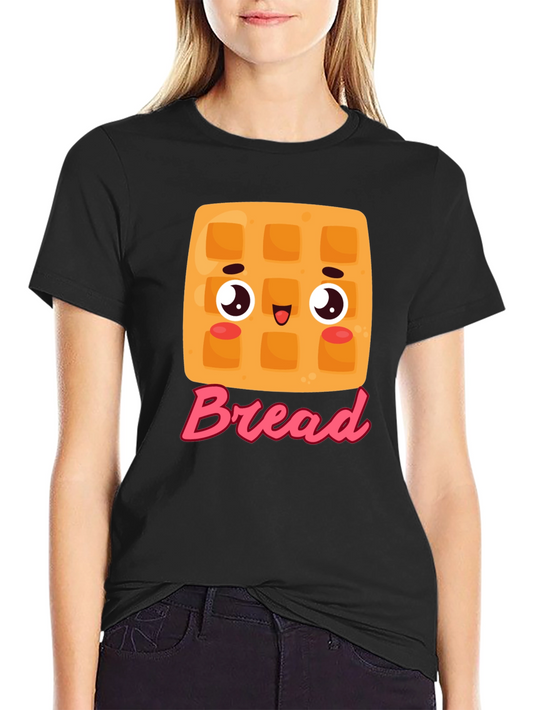 Cute Cartoon Waffle Bread Graphic Tee