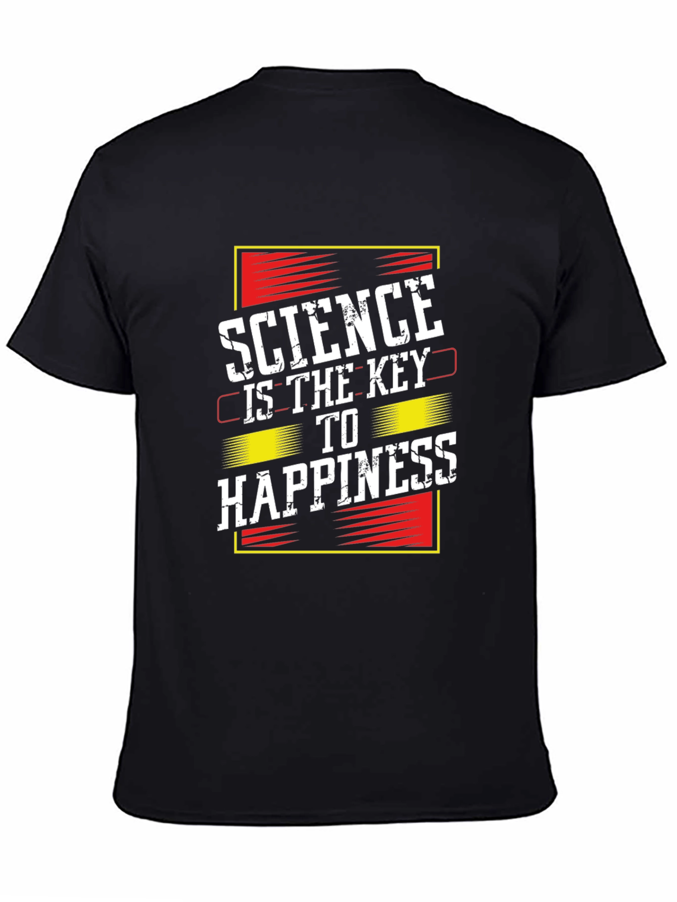 Science is the Key to Happiness Black T-Shirt
