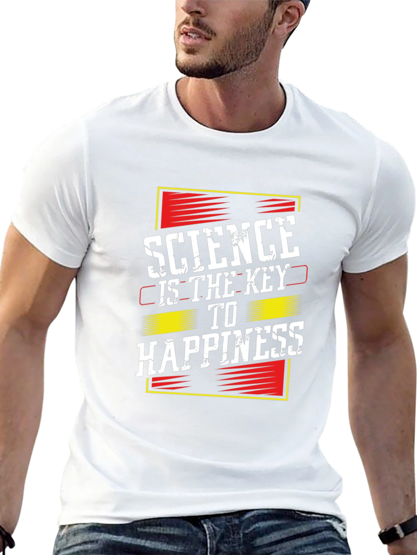 Science is the Key to Happiness Black T-Shirt