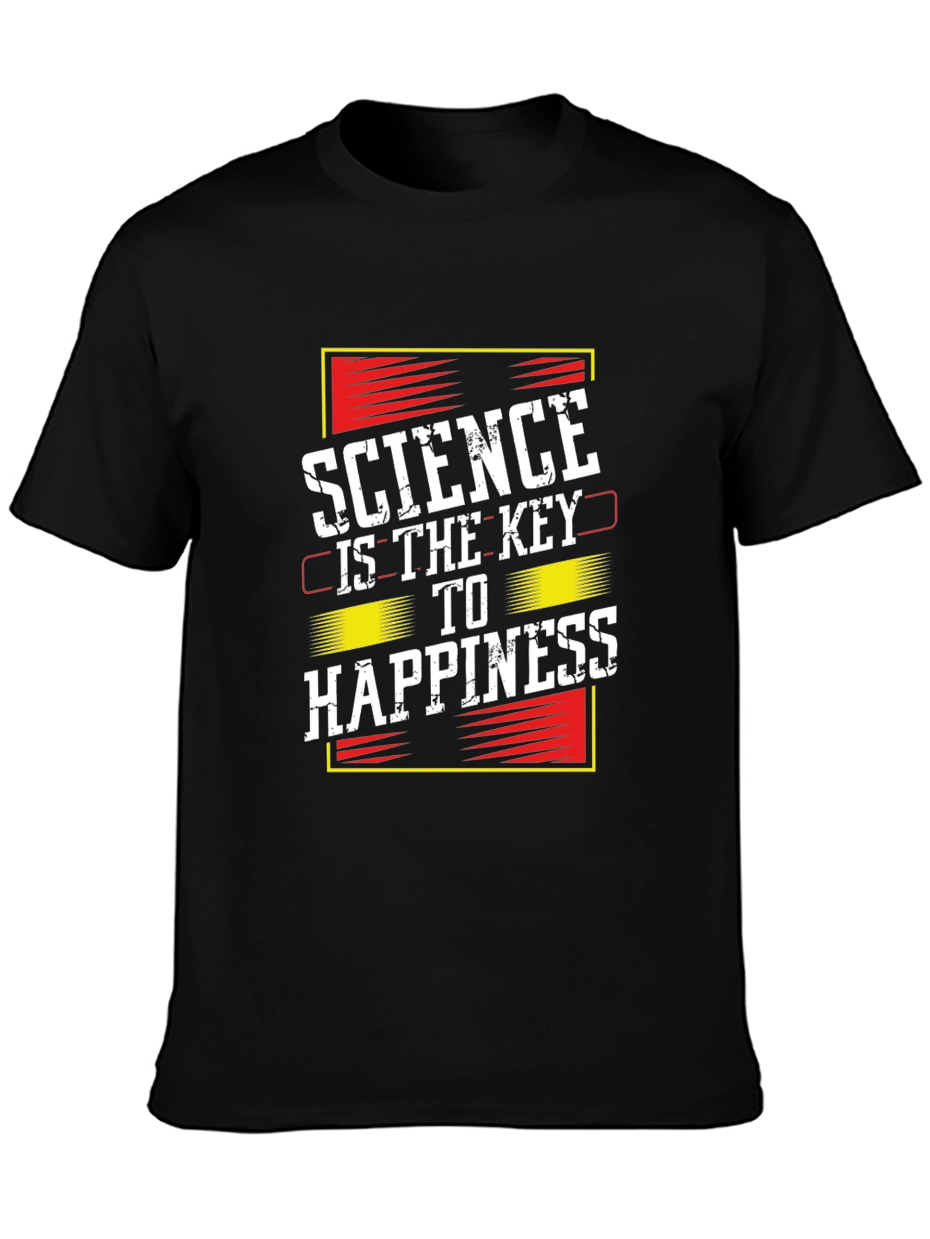 Science is the Key to Happiness Black T-Shirt
