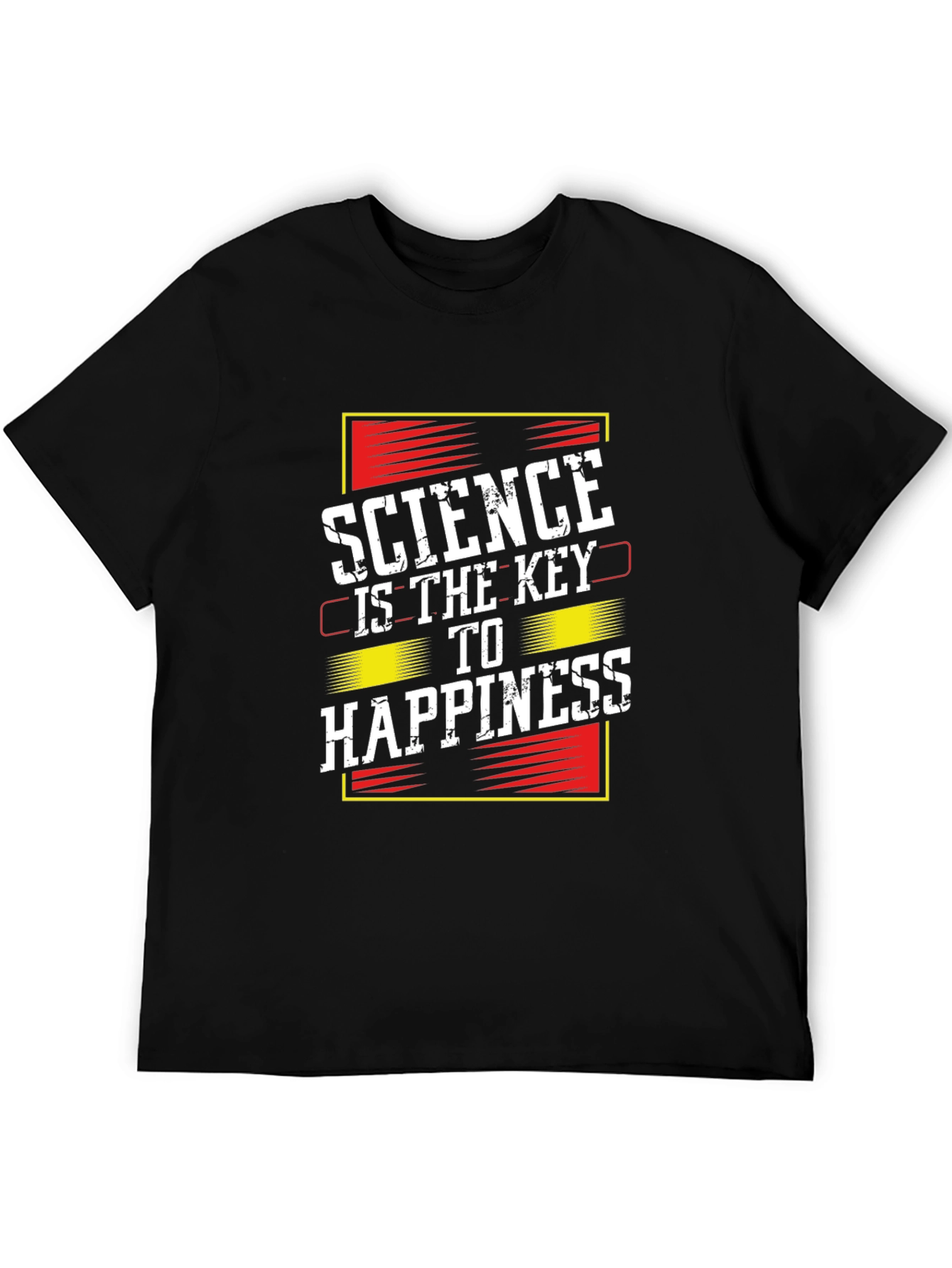 Science is the Key to Happiness Black T-Shirt