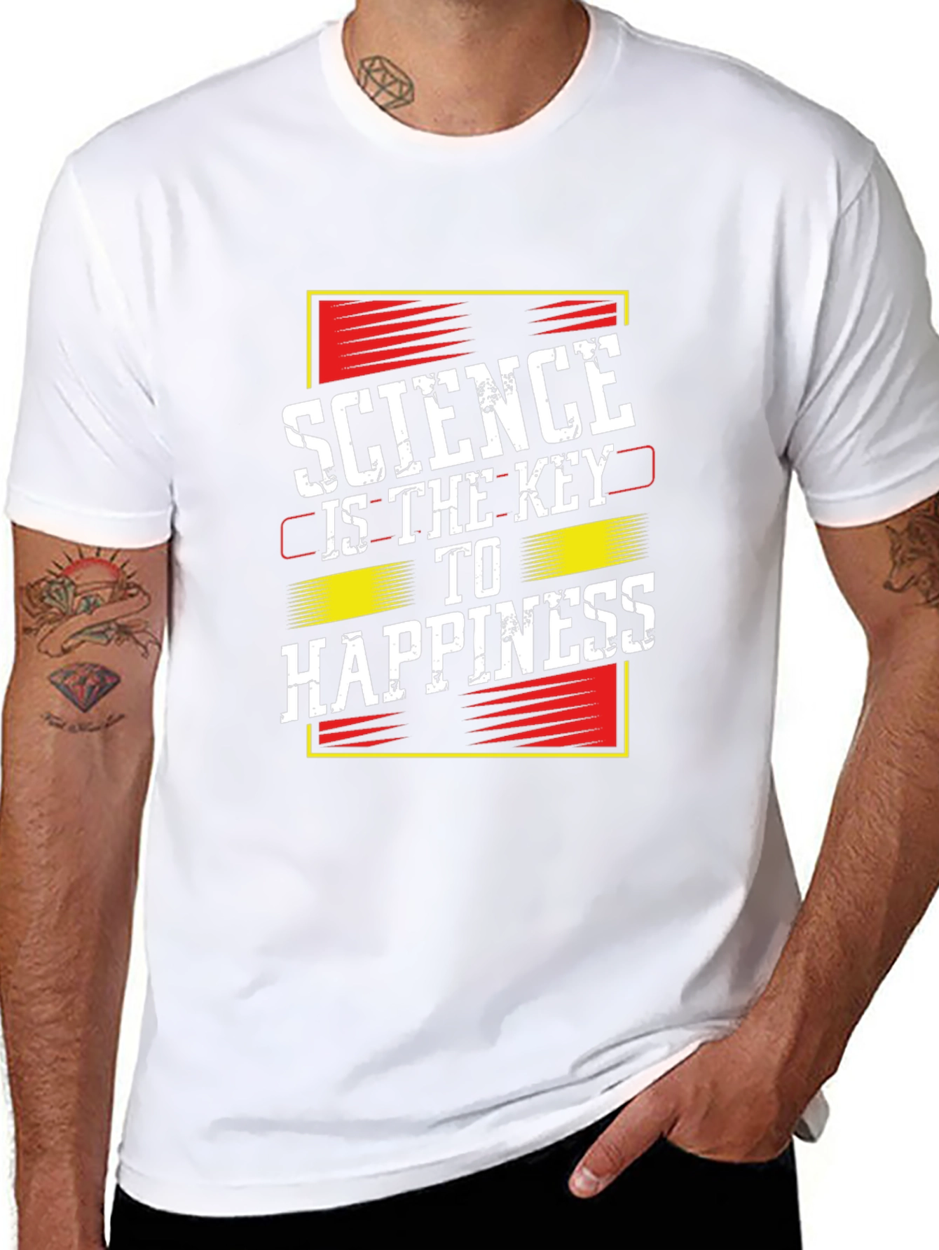 Science is the Key to Happiness Black T-Shirt