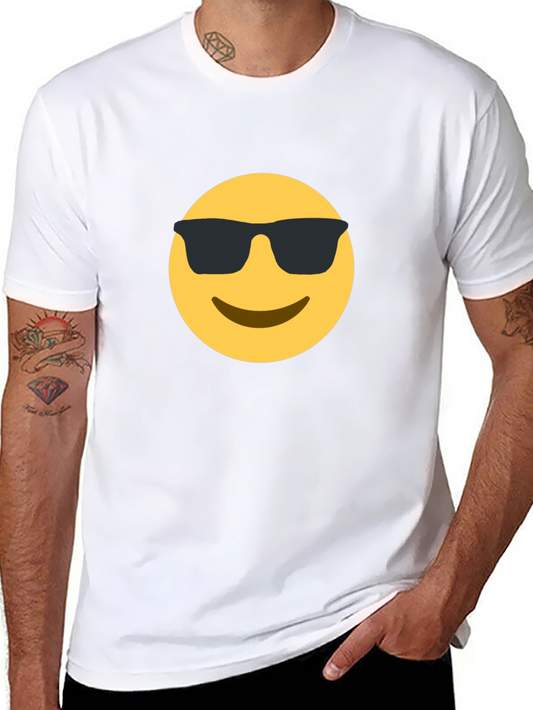 Cool Emoji Graphic Tee - Black Cotton T-Shirt
