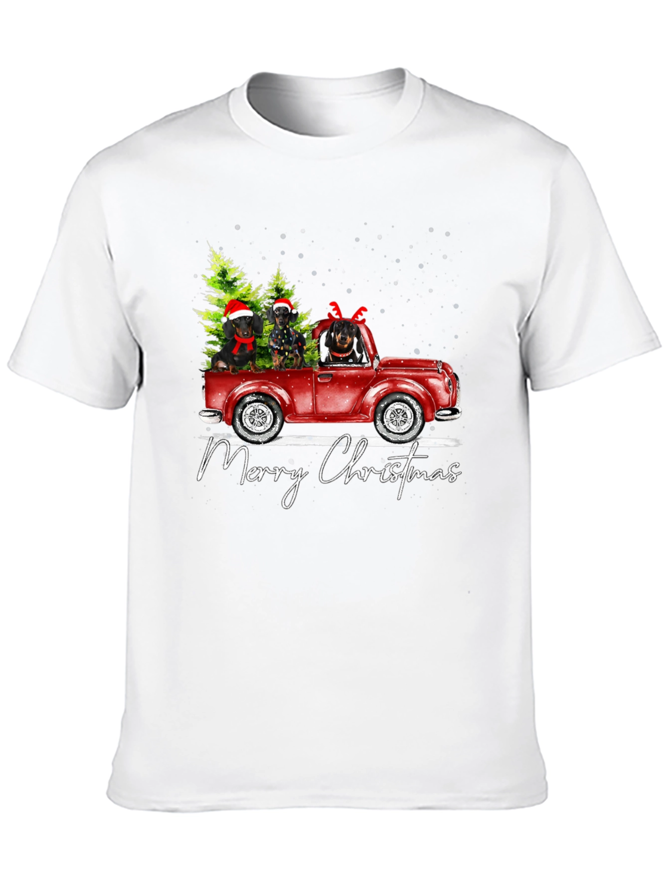 Christmas Dachshund Truck T-Shirt