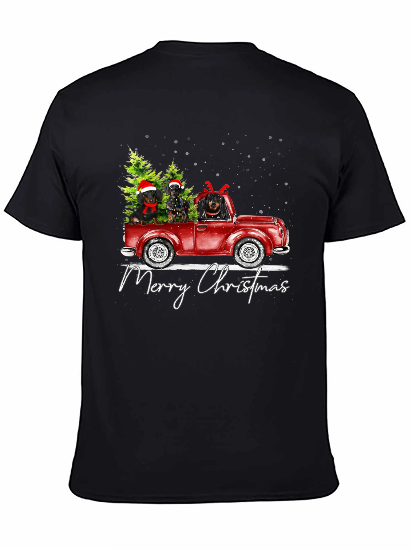 Christmas Dachshund Truck T-Shirt