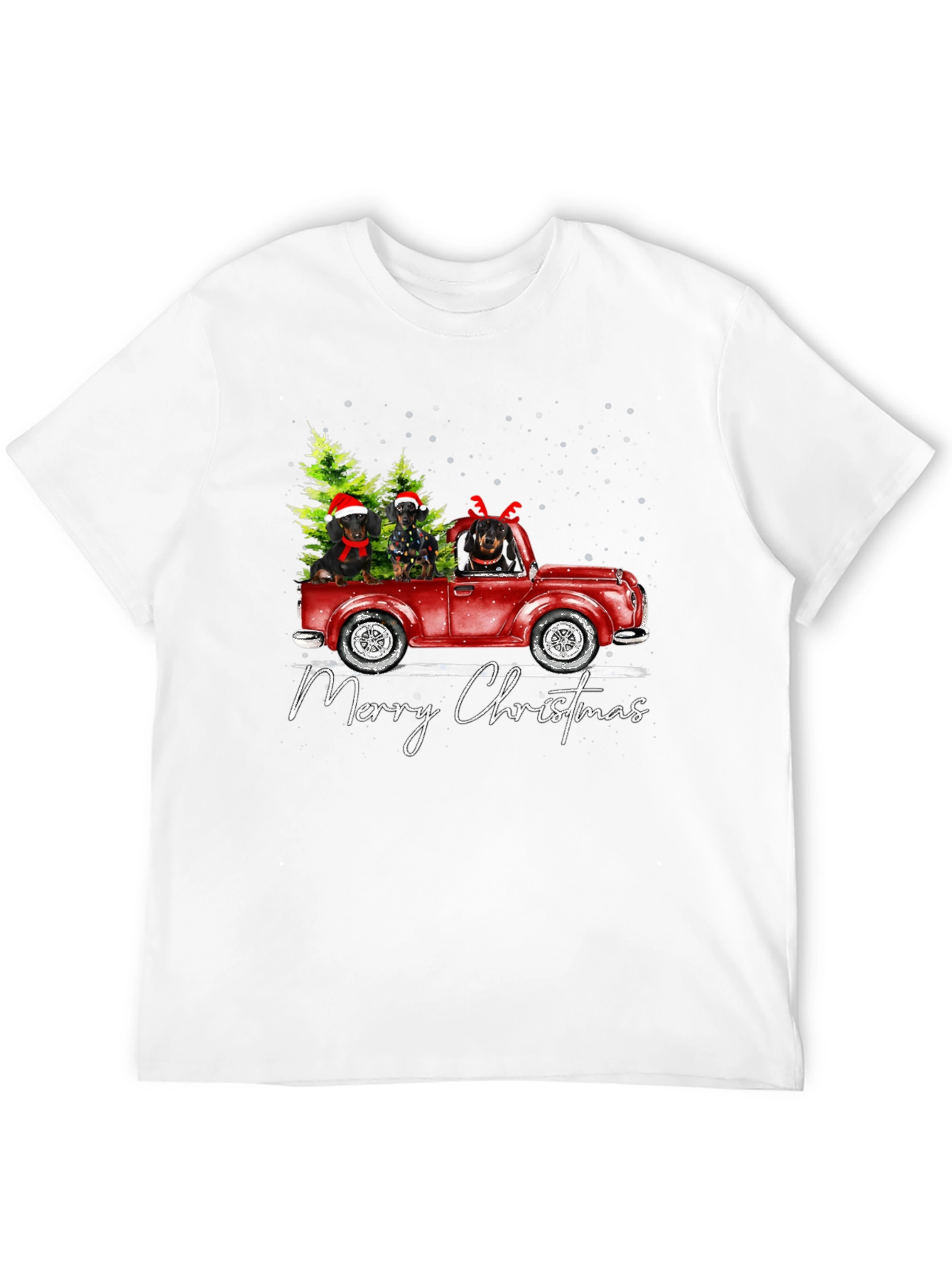 Christmas Dachshund Truck T-Shirt