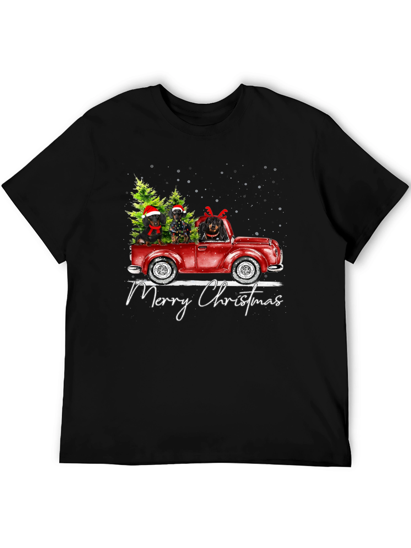 Christmas Dachshund Truck T-Shirt