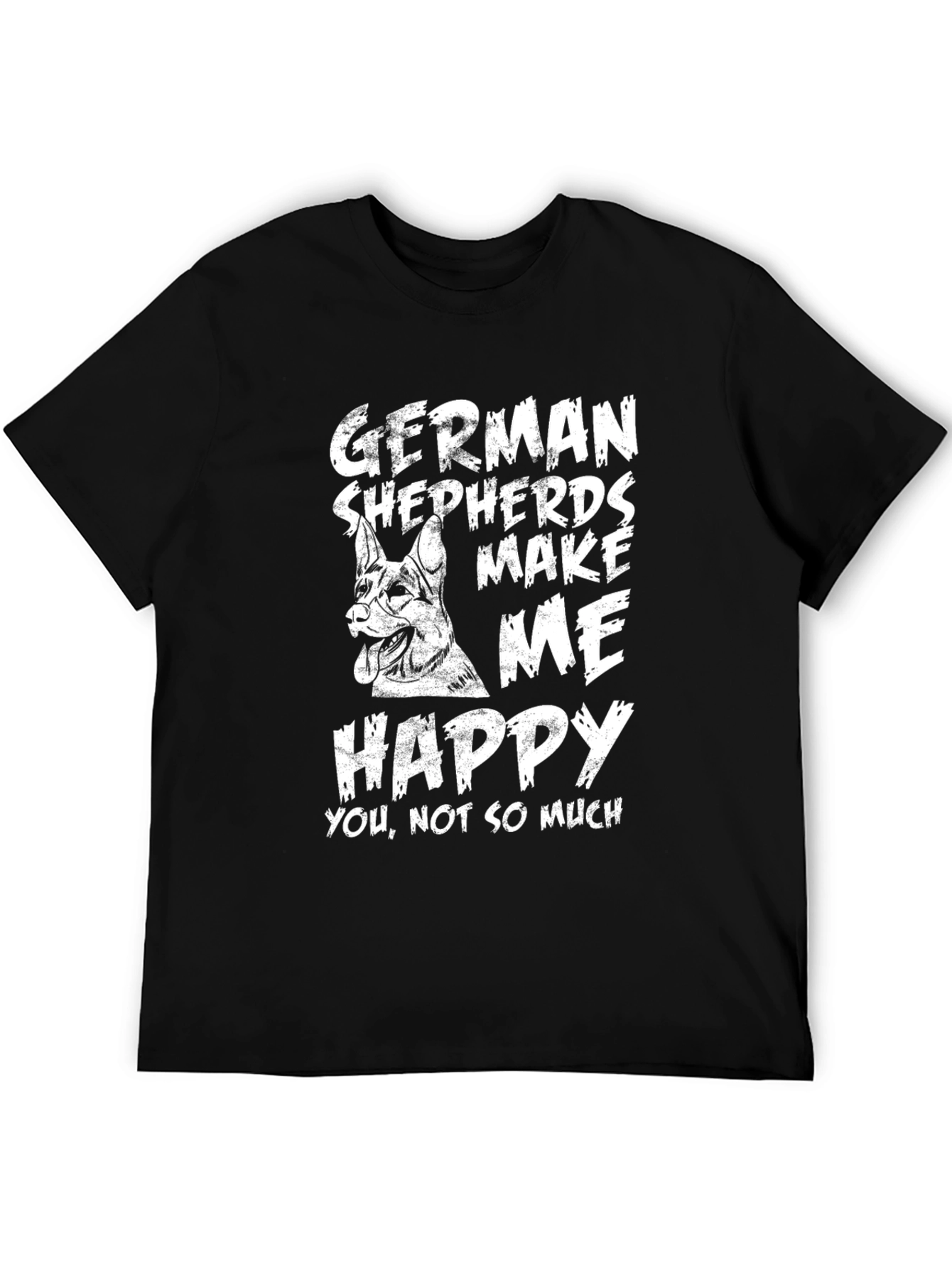 German Shepherd Make Me Happy Black T-Shirt