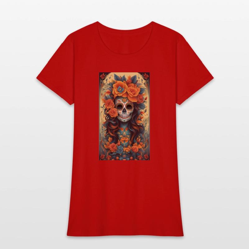 Beautiful Sugar Skull Woman With Flowers