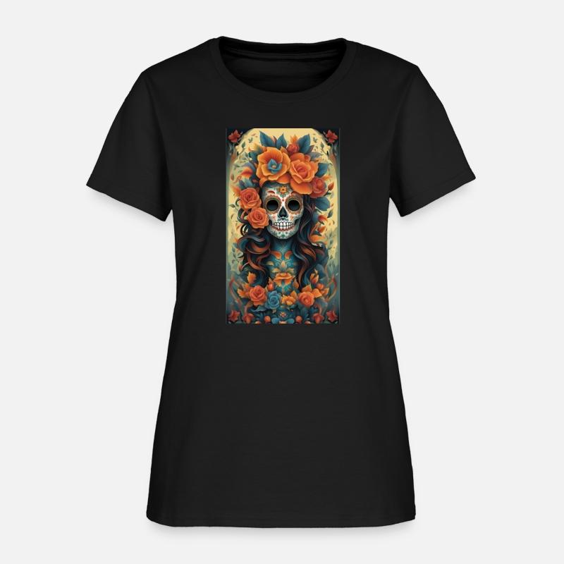 Beautiful Sugar Skull Woman With Flowers