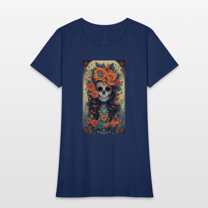 Beautiful Sugar Skull Woman With Flowers