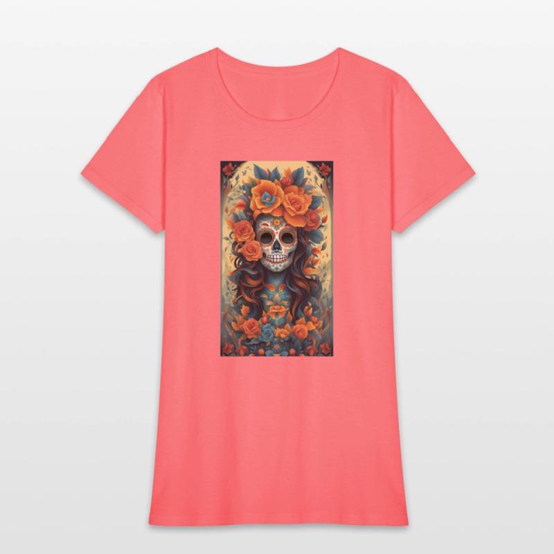 Beautiful Sugar Skull Woman With Flowers