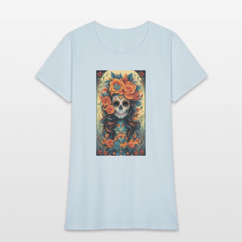 Beautiful Sugar Skull Woman With Flowers