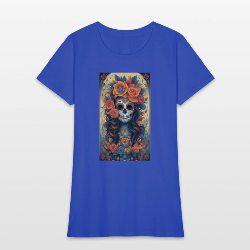 Beautiful Sugar Skull Woman With Flowers
